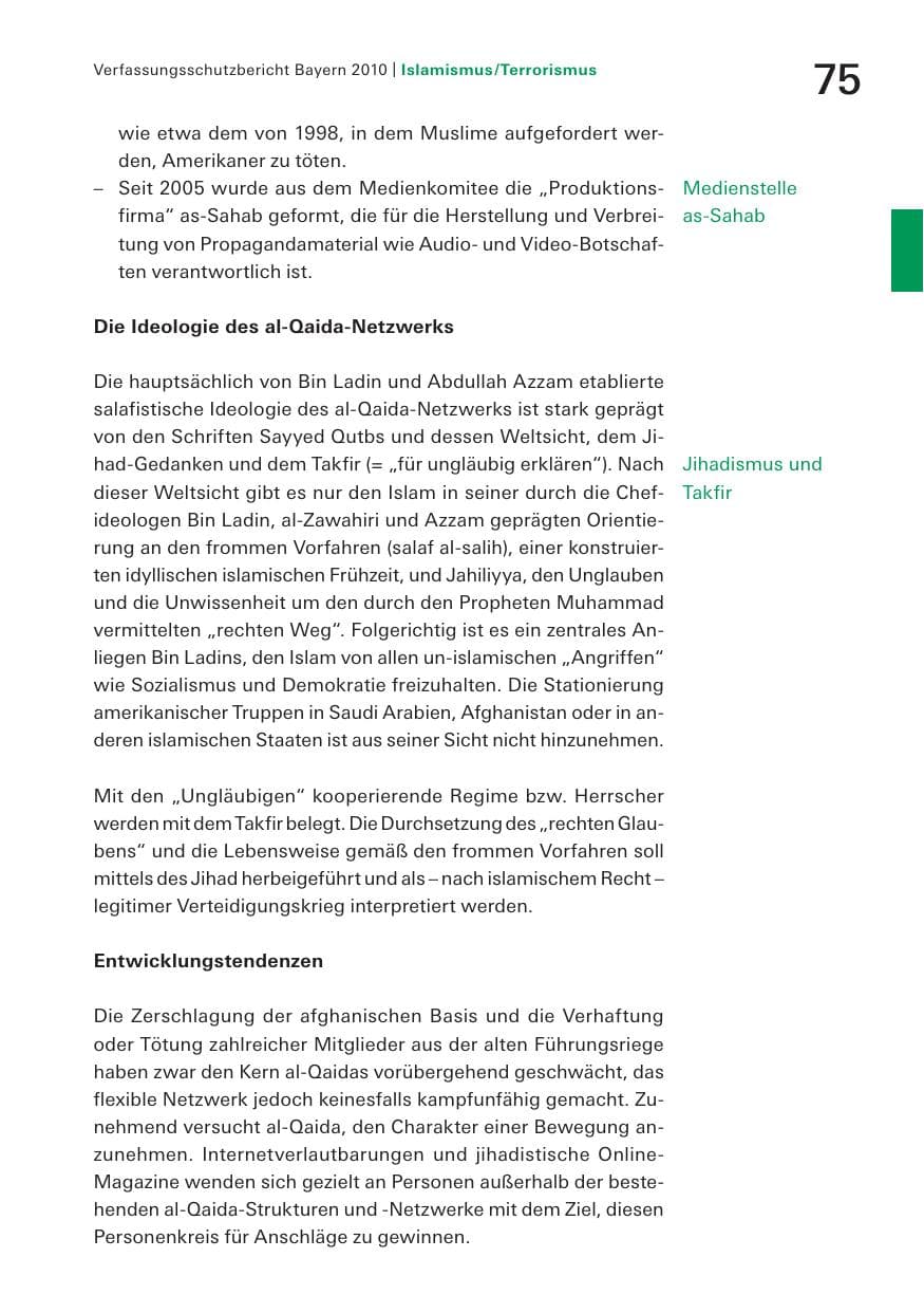 Seite 77 des Verfassungsschutzbericht 2010 Bayern