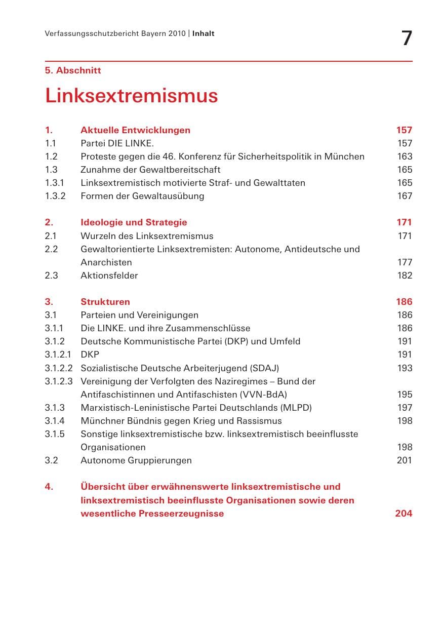 Seite 9 des Verfassungsschutzbericht 2010 Bayern