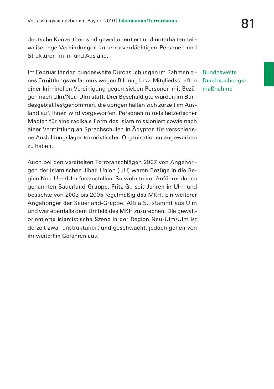 Seite 83 des Verfassungsschutzbericht 2010 Bayern