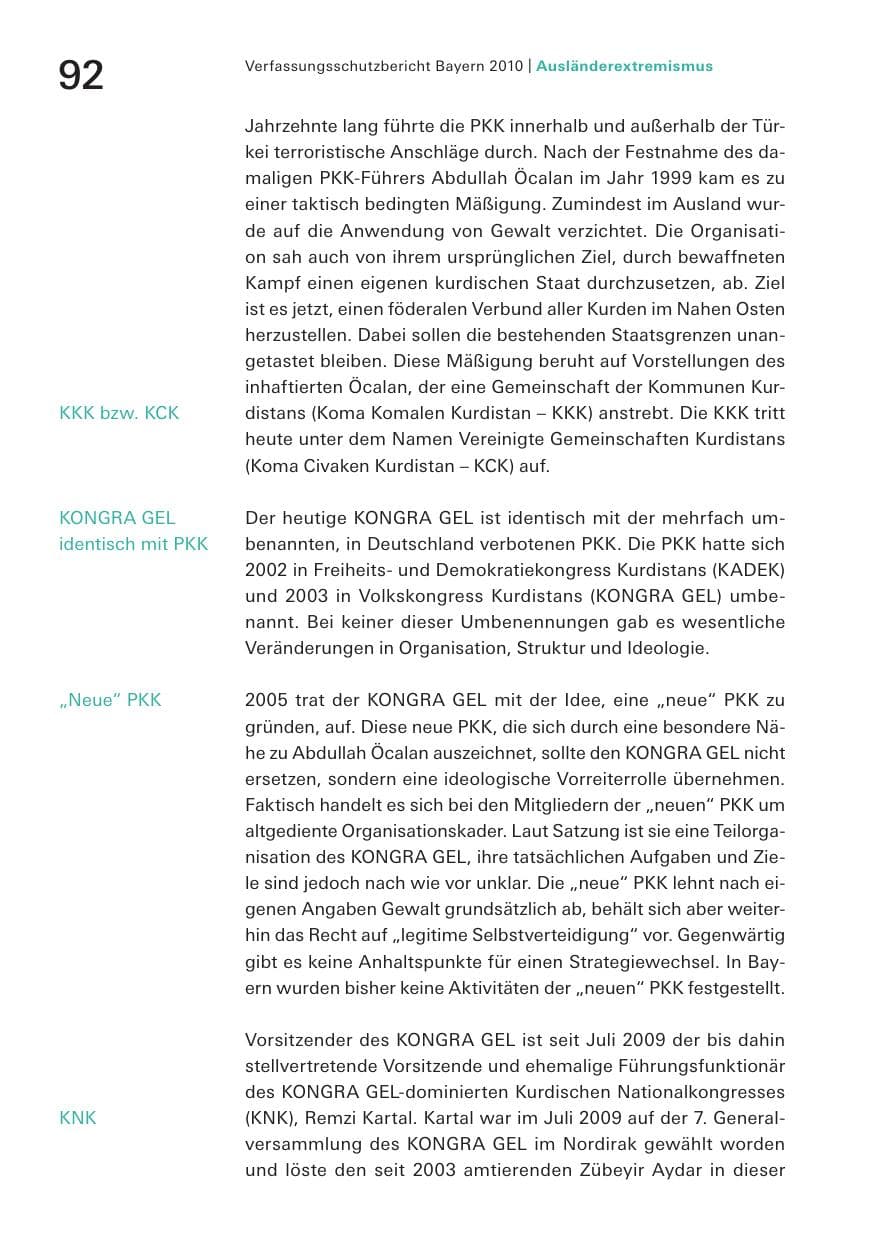 Seite 94 des Verfassungsschutzbericht 2010 Bayern