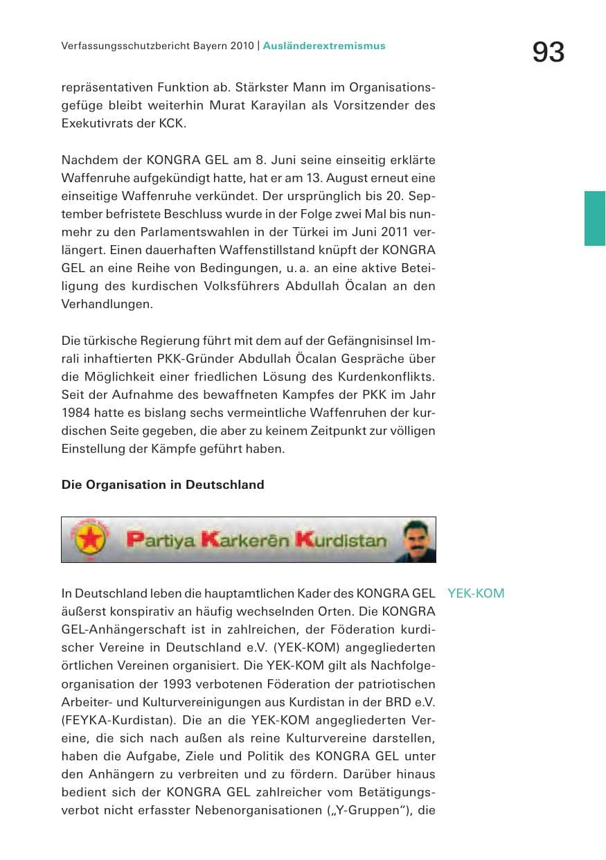 Seite 95 des Verfassungsschutzbericht 2010 Bayern