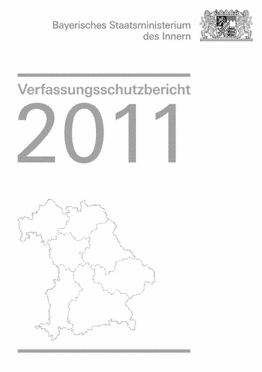 Seite 1 des Verfassungsschutzbericht 2011 Bayern