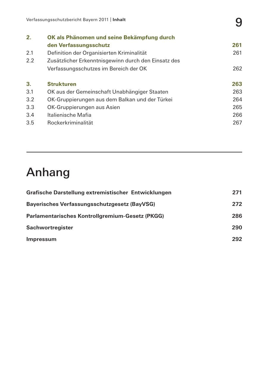 Seite 11 des Verfassungsschutzbericht 2011 Bayern