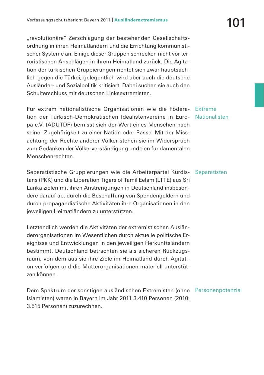 Seite 103 des Verfassungsschutzbericht 2011 Bayern