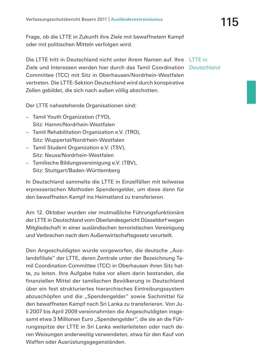 Seite 117 des Verfassungsschutzbericht 2011 Bayern