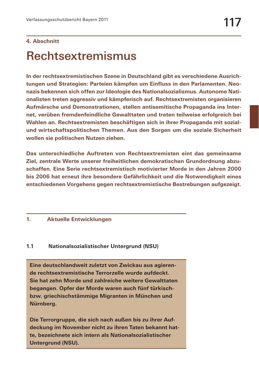 Seite 119 des Verfassungsschutzbericht 2011 Bayern
