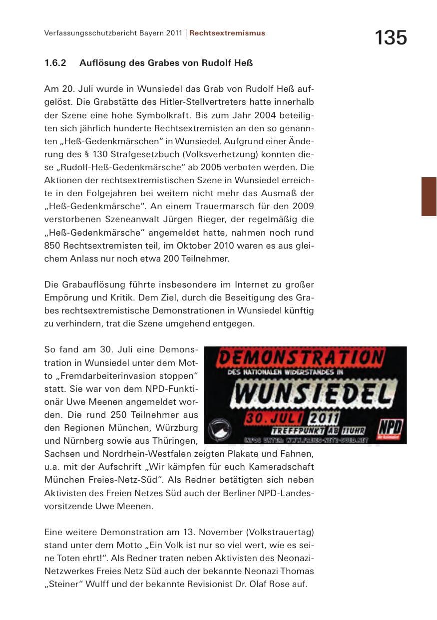 Seite 137 des Verfassungsschutzbericht 2011 Bayern