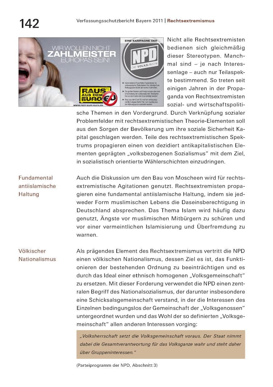 Seite 144 des Verfassungsschutzbericht 2011 Bayern