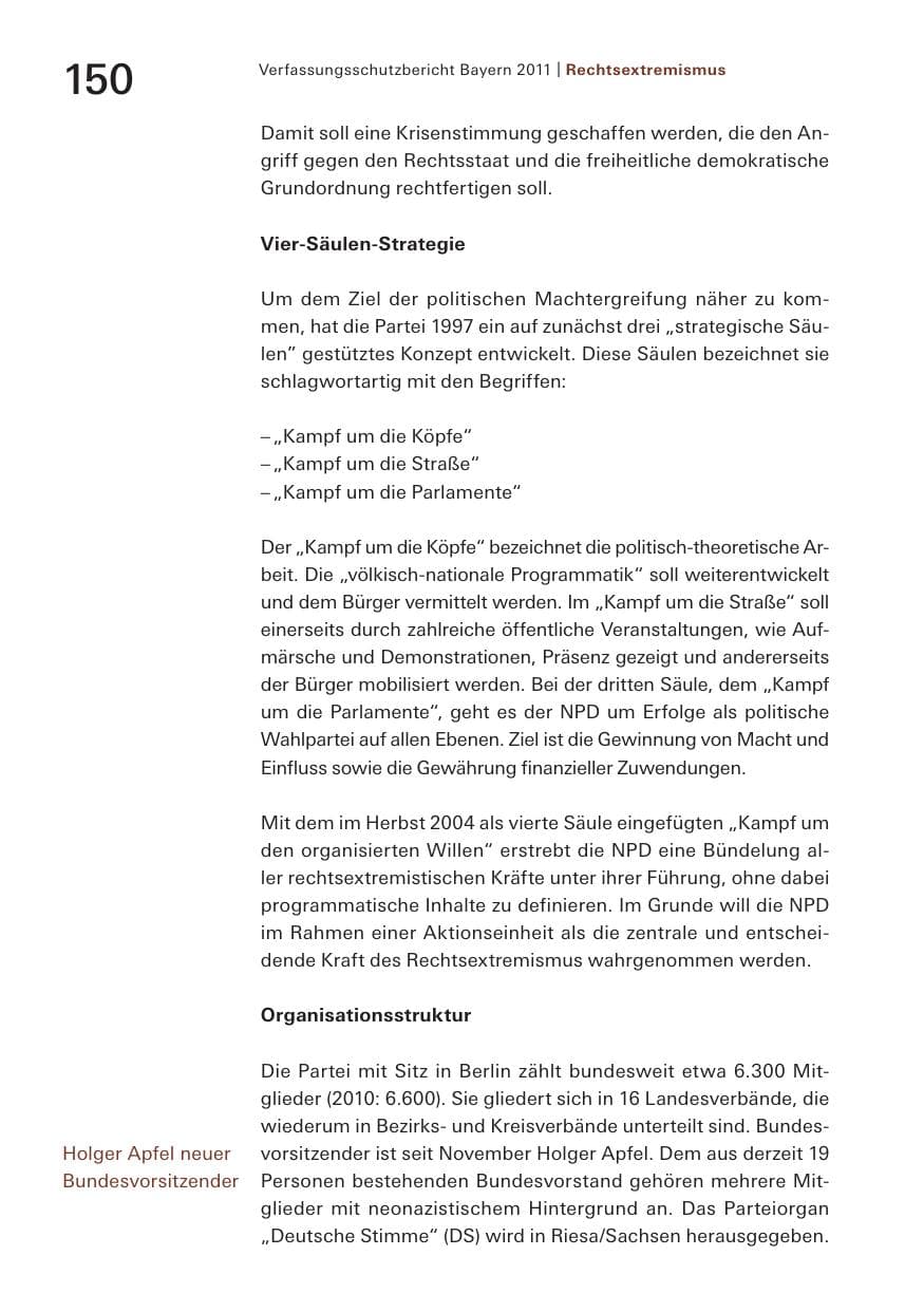 Seite 152 des Verfassungsschutzbericht 2011 Bayern