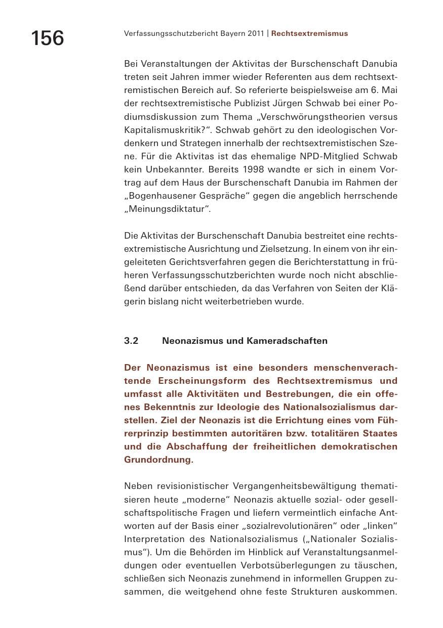Seite 158 des Verfassungsschutzbericht 2011 Bayern