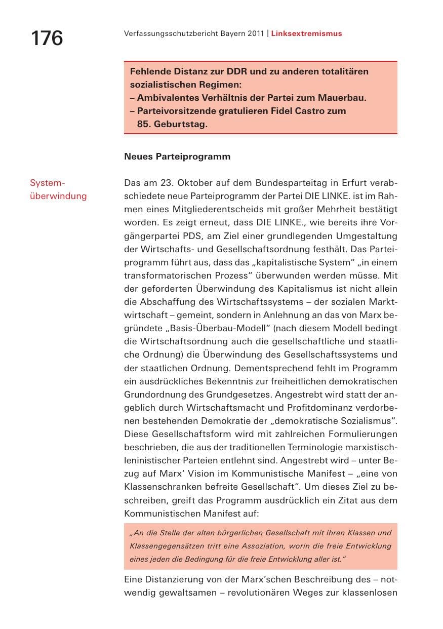 Seite 178 des Verfassungsschutzbericht 2011 Bayern