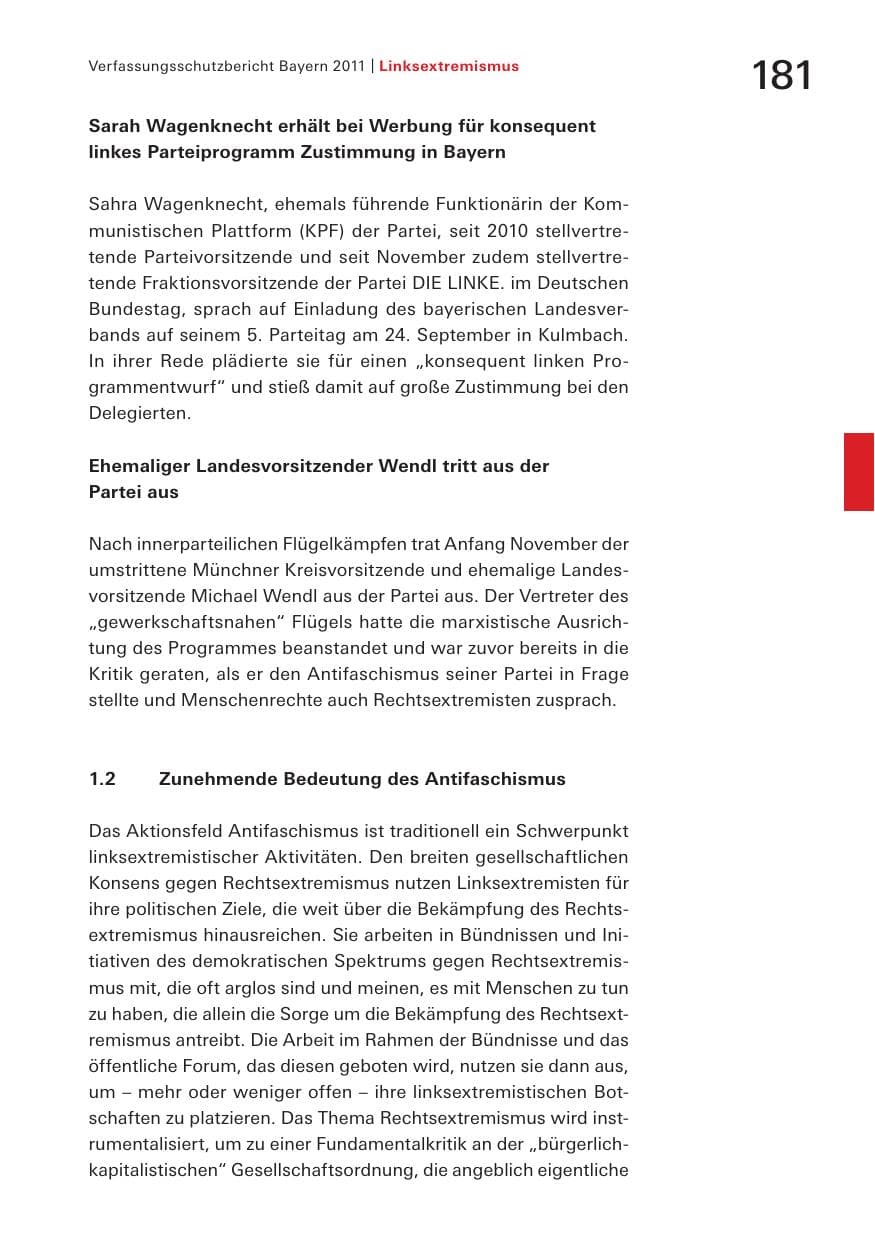 Seite 183 des Verfassungsschutzbericht 2011 Bayern