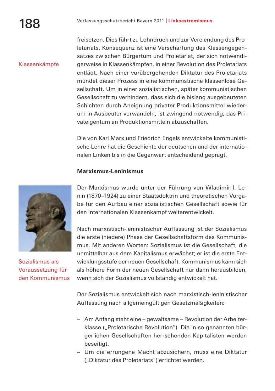 Seite 190 des Verfassungsschutzbericht 2011 Bayern
