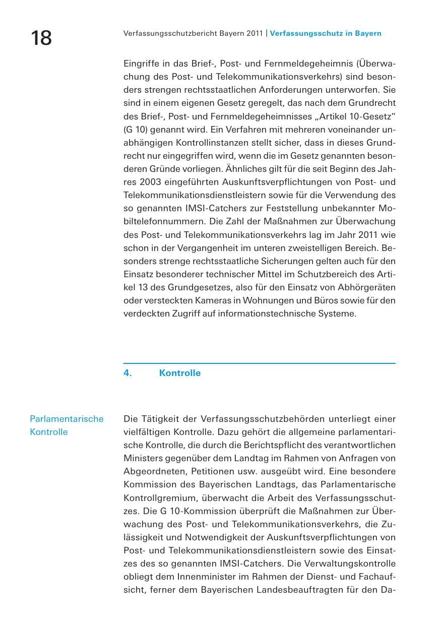 Seite 20 des Verfassungsschutzbericht 2011 Bayern