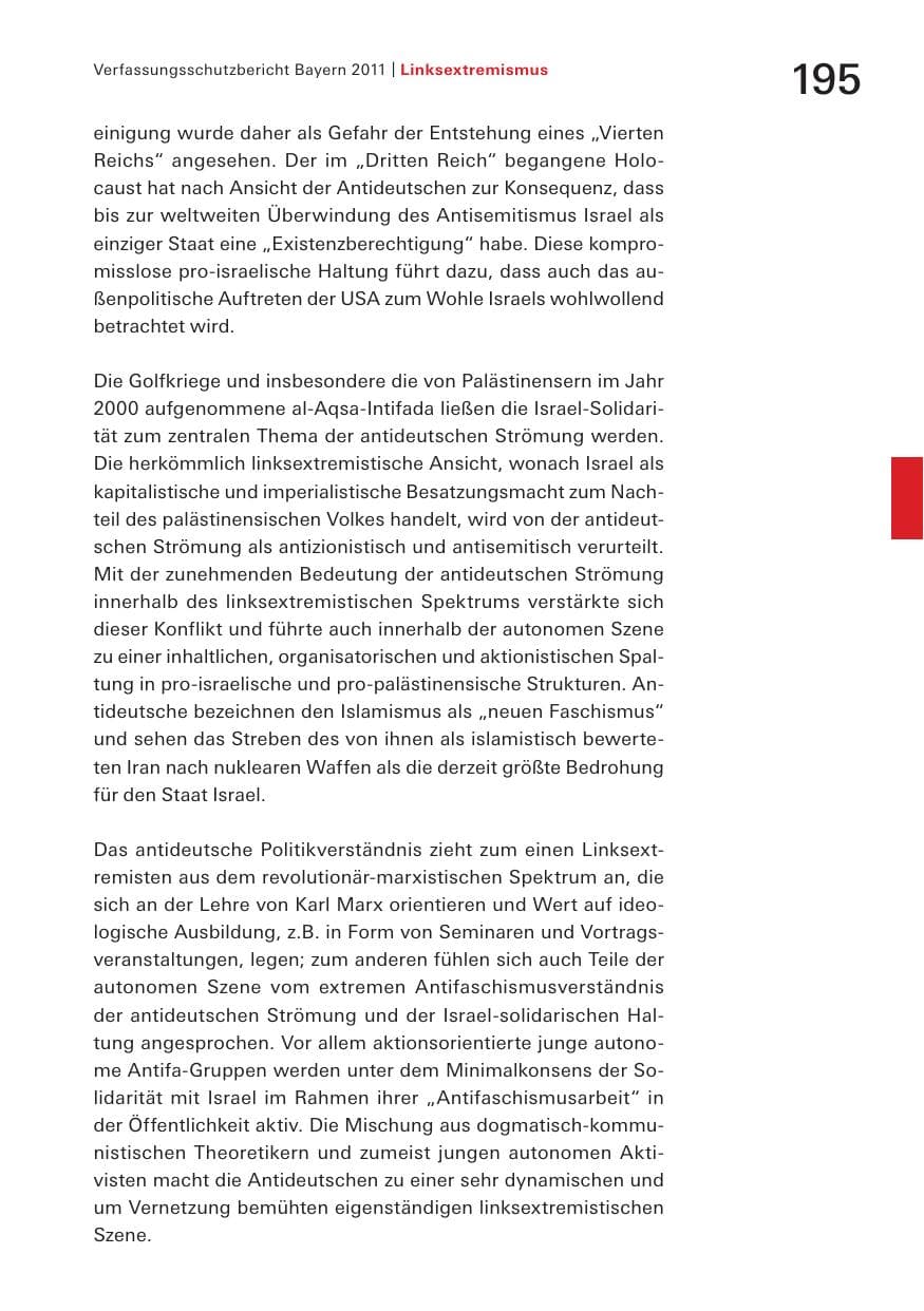 Seite 197 des Verfassungsschutzbericht 2011 Bayern