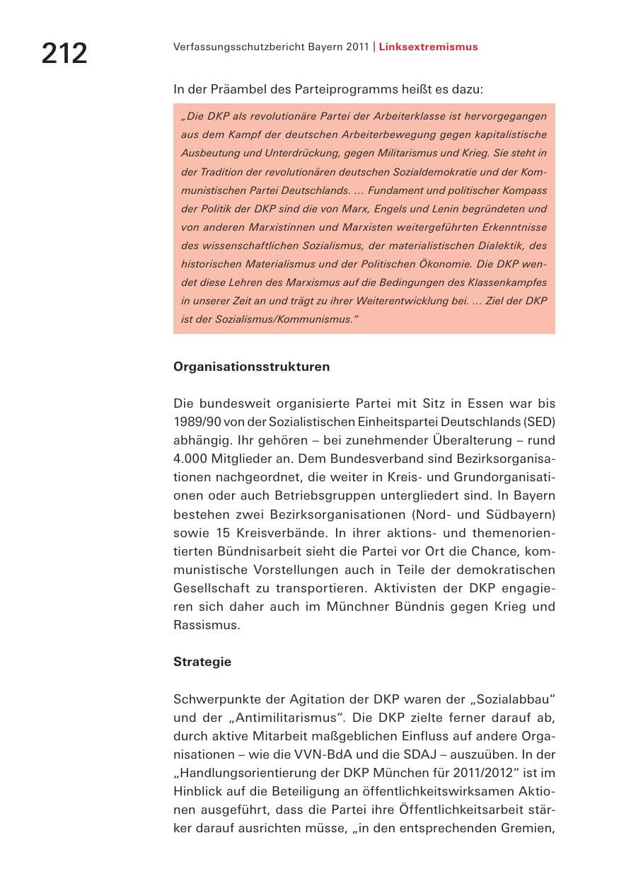 Seite 214 des Verfassungsschutzbericht 2011 Bayern