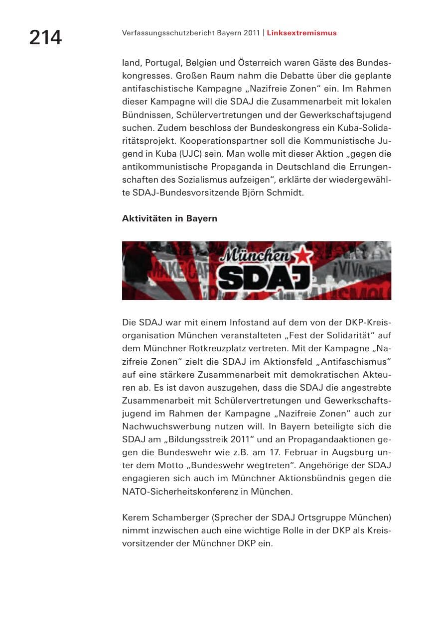Seite 216 des Verfassungsschutzbericht 2011 Bayern
