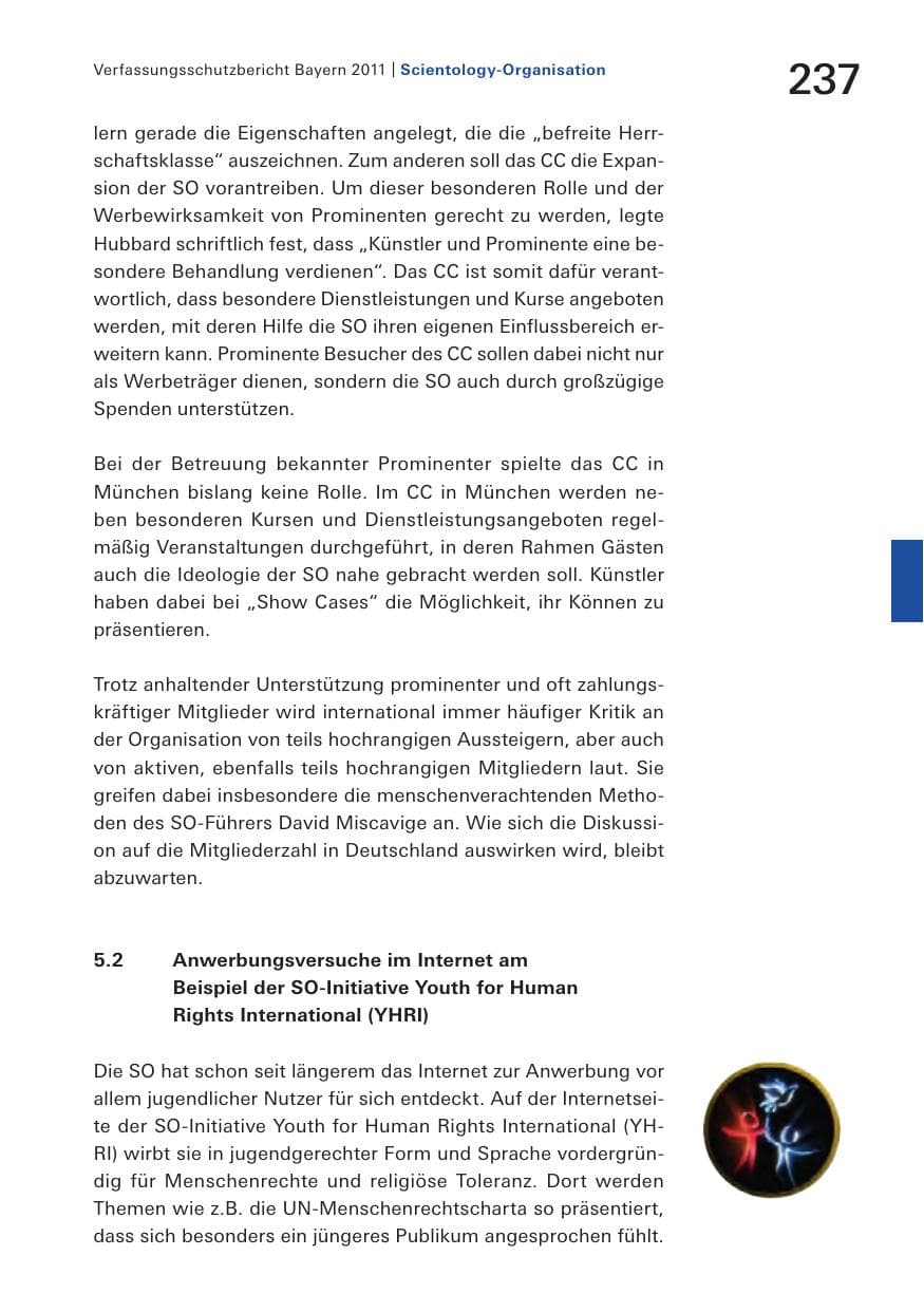 Seite 239 des Verfassungsschutzbericht 2011 Bayern