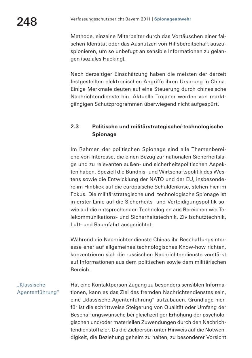 Seite 250 des Verfassungsschutzbericht 2011 Bayern