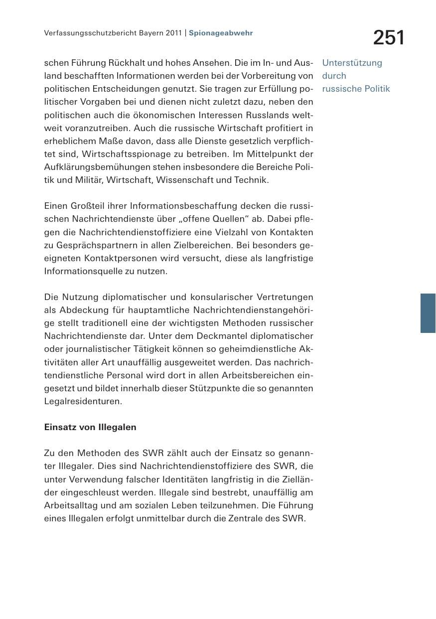 Seite 253 des Verfassungsschutzbericht 2011 Bayern