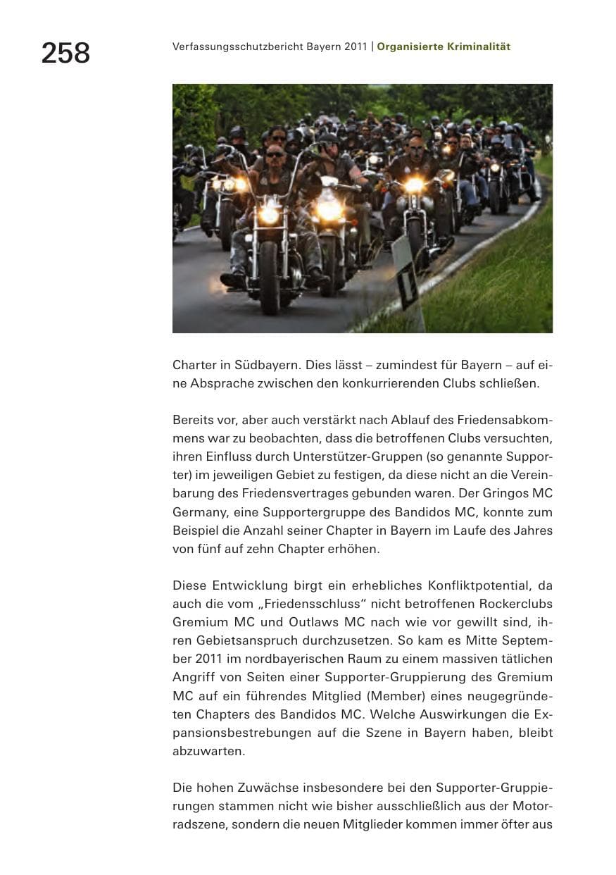 Seite 260 des Verfassungsschutzbericht 2011 Bayern