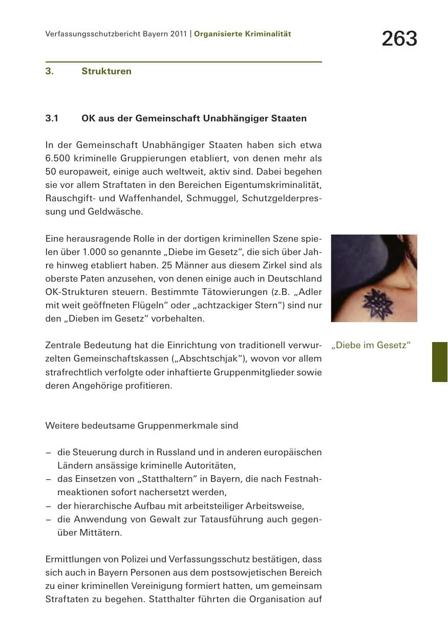 Seite 265 des Verfassungsschutzbericht 2011 Bayern