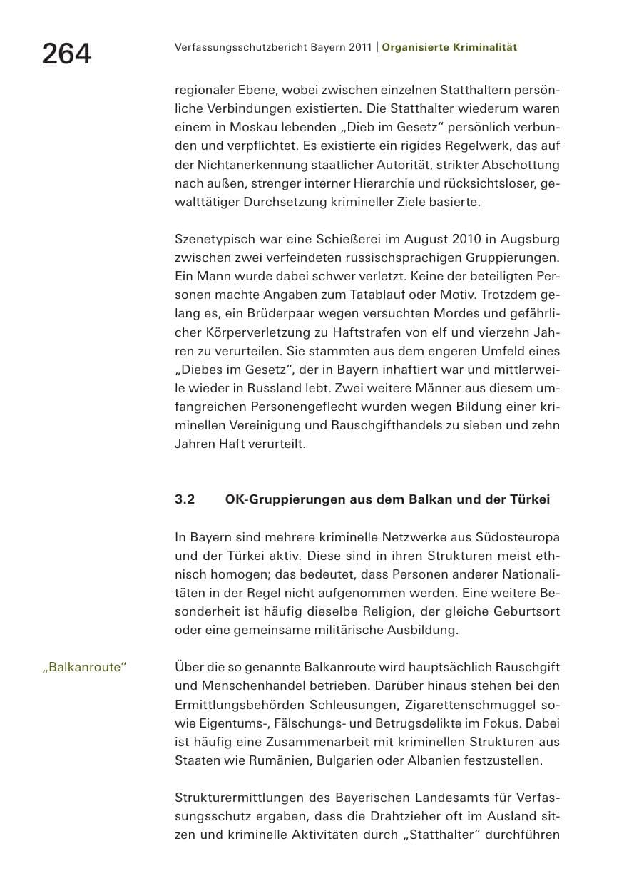 Seite 266 des Verfassungsschutzbericht 2011 Bayern