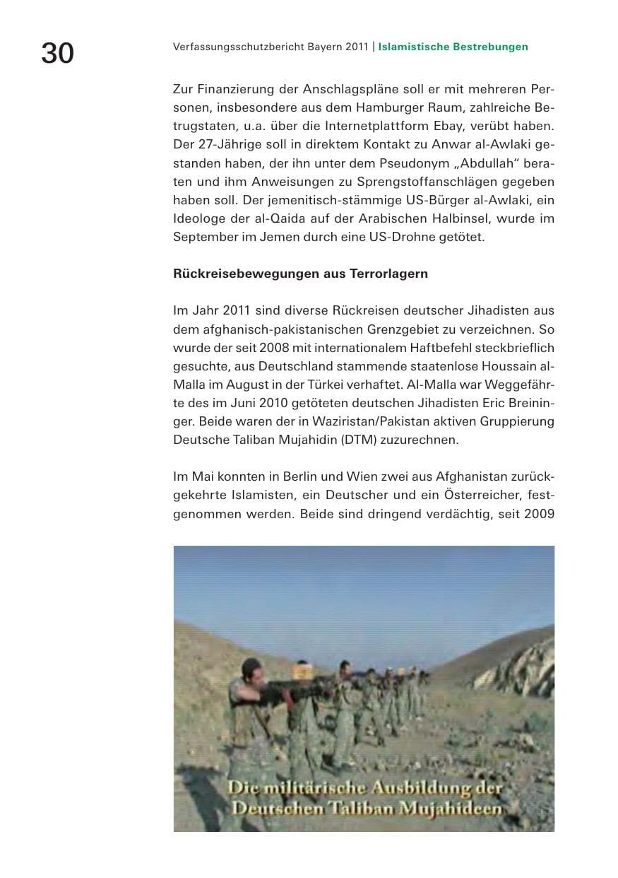Seite 32 des Verfassungsschutzbericht 2011 Bayern