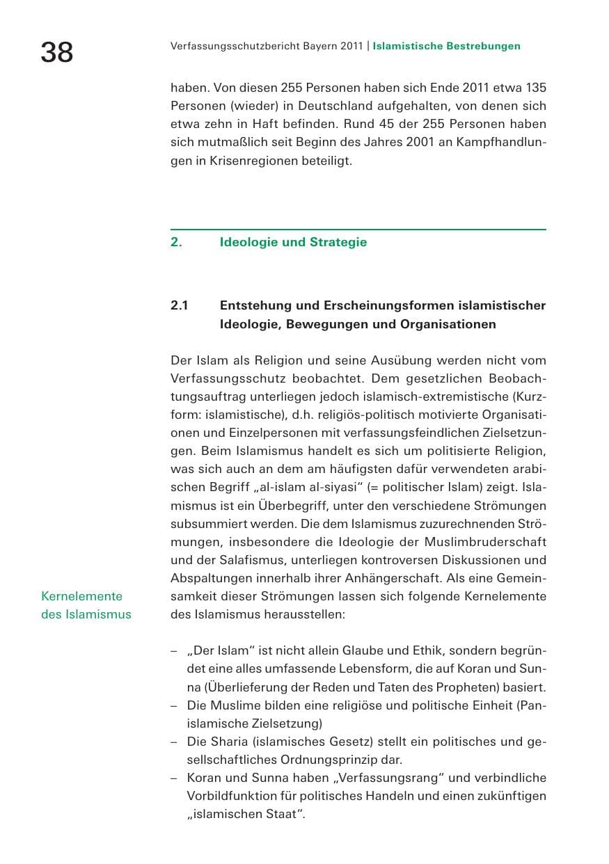 Seite 40 des Verfassungsschutzbericht 2011 Bayern