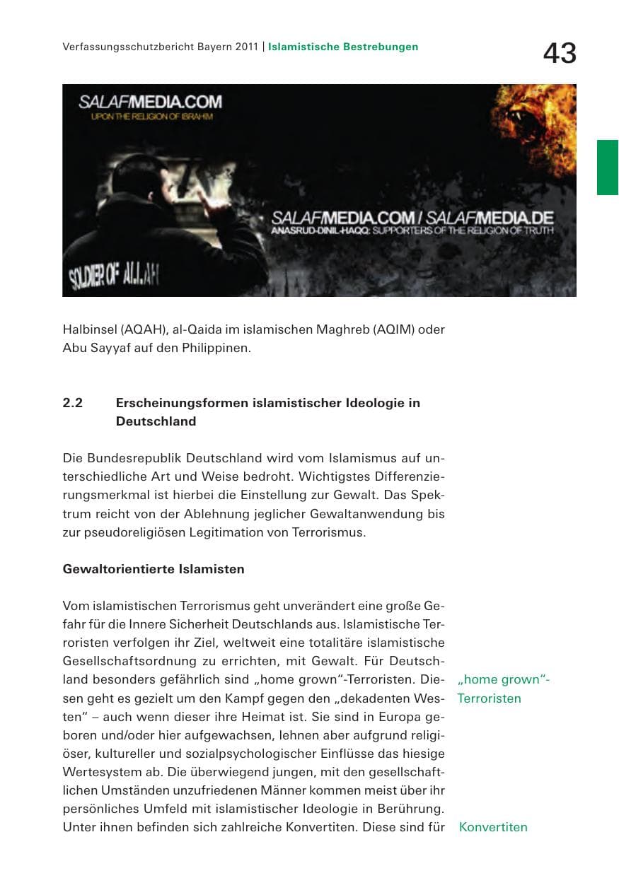 Seite 45 des Verfassungsschutzbericht 2011 Bayern
