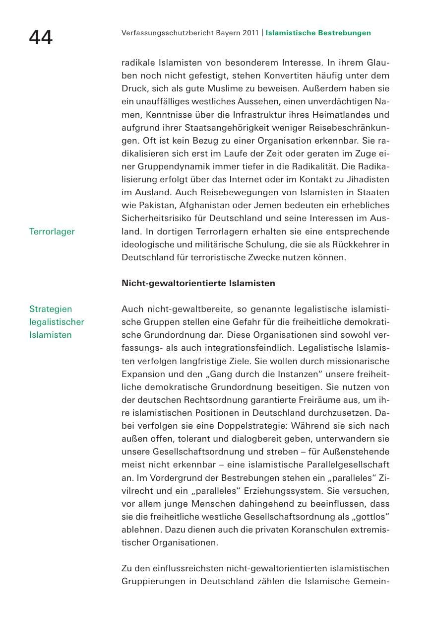 Seite 46 des Verfassungsschutzbericht 2011 Bayern