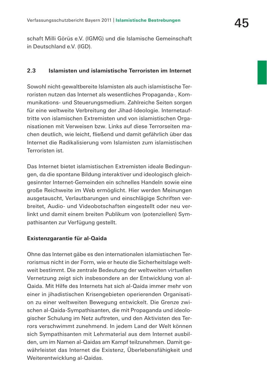 Seite 47 des Verfassungsschutzbericht 2011 Bayern