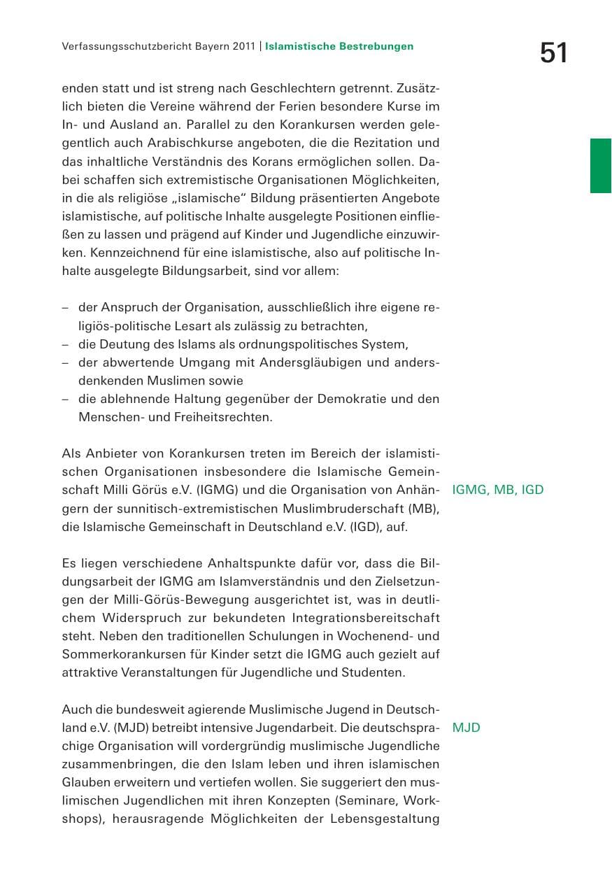 Seite 53 des Verfassungsschutzbericht 2011 Bayern