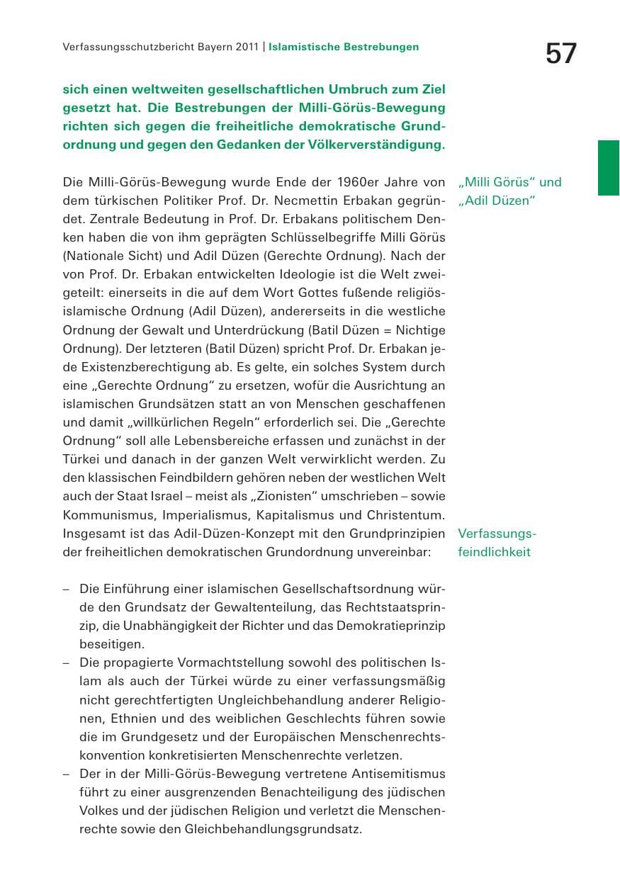 Seite 59 des Verfassungsschutzbericht 2011 Bayern