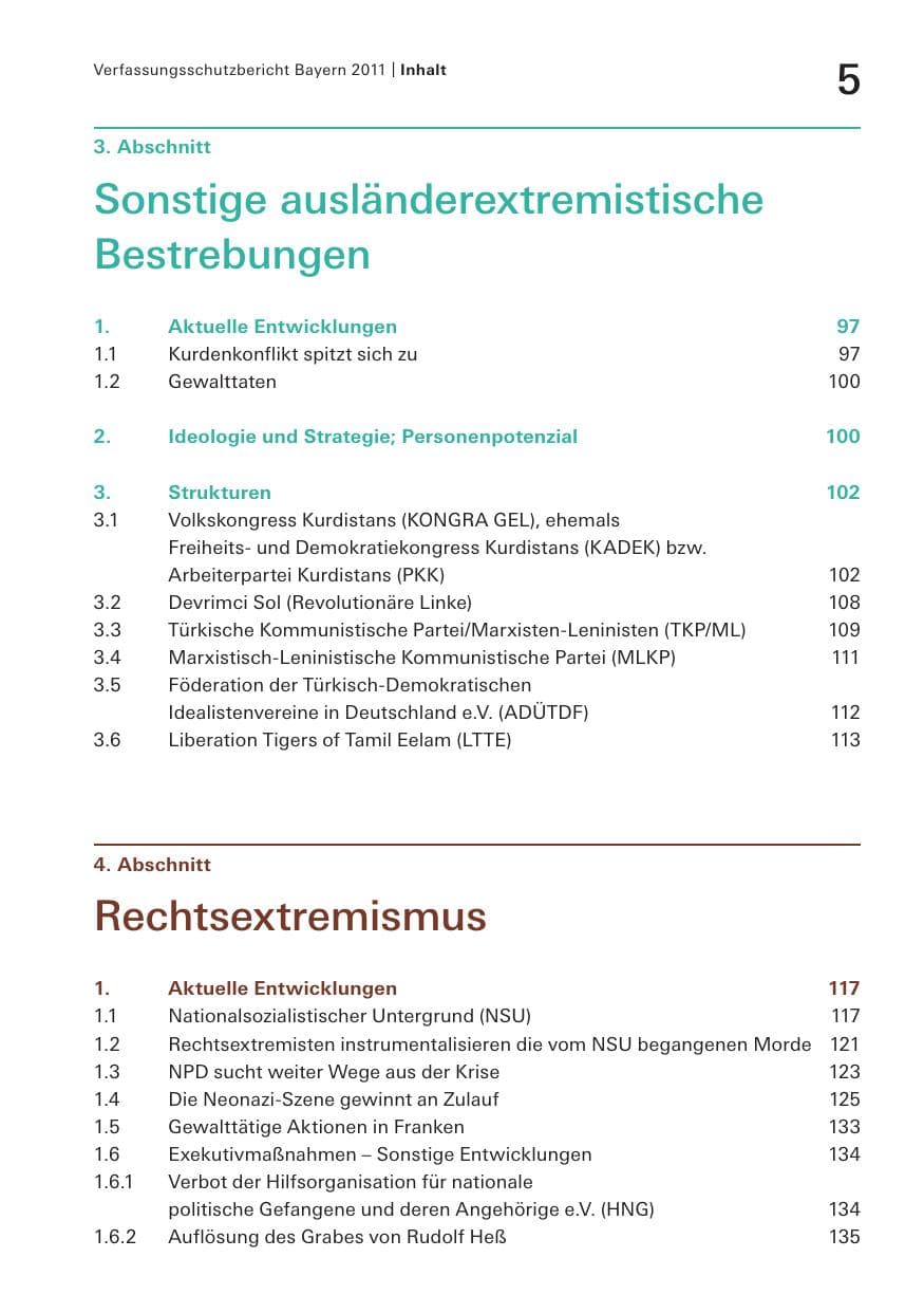 Seite 7 des Verfassungsschutzbericht 2011 Bayern