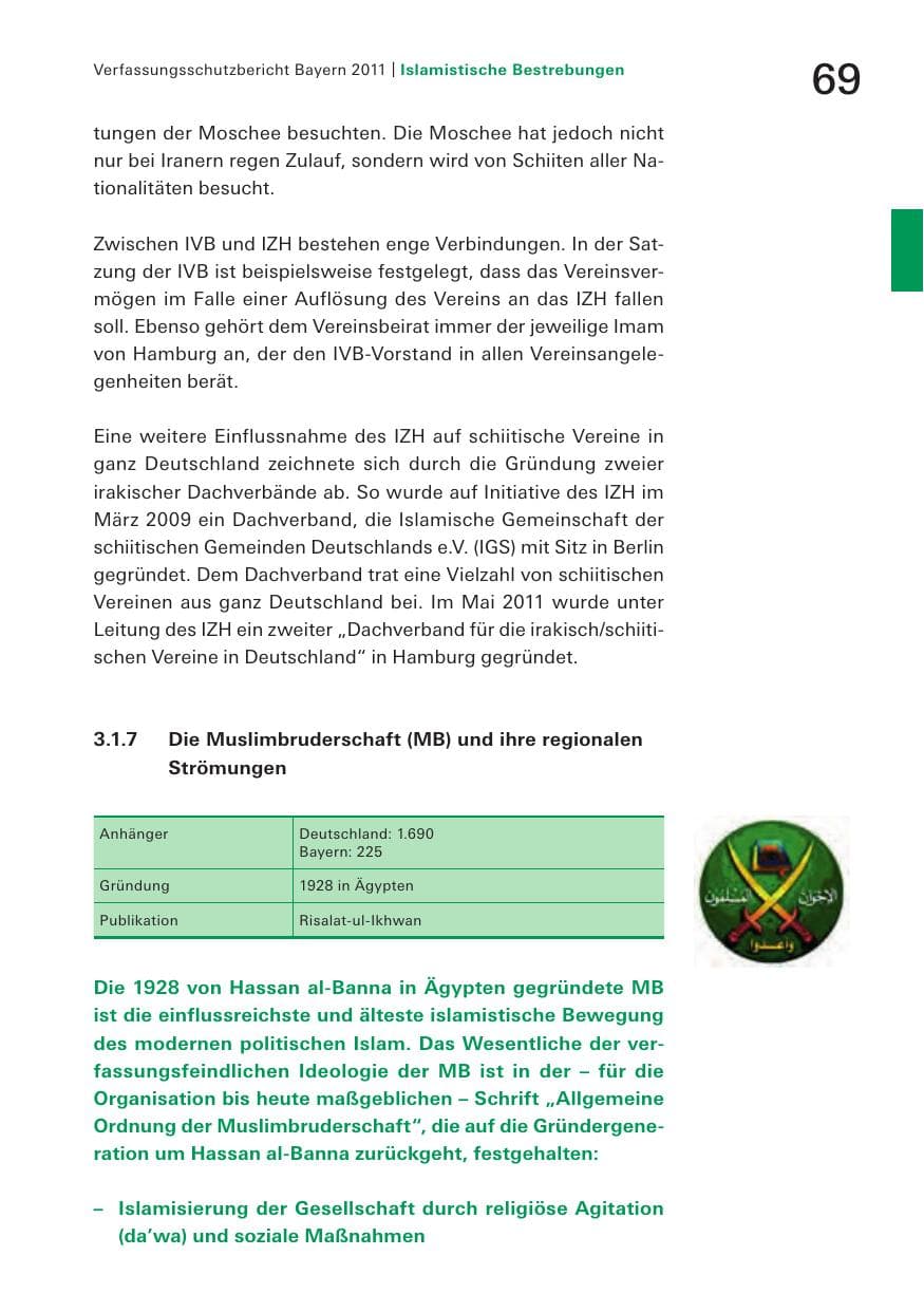 Seite 71 des Verfassungsschutzbericht 2011 Bayern