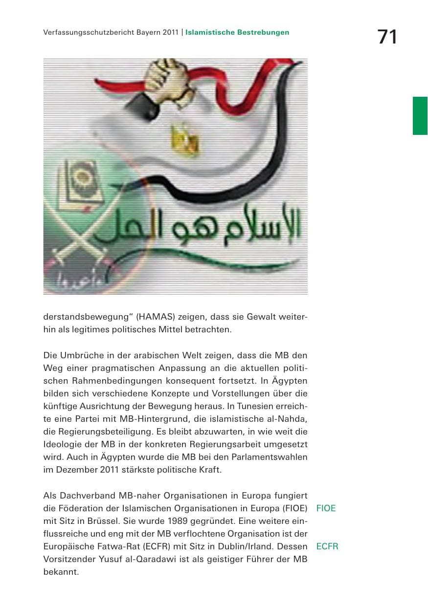 Seite 73 des Verfassungsschutzbericht 2011 Bayern