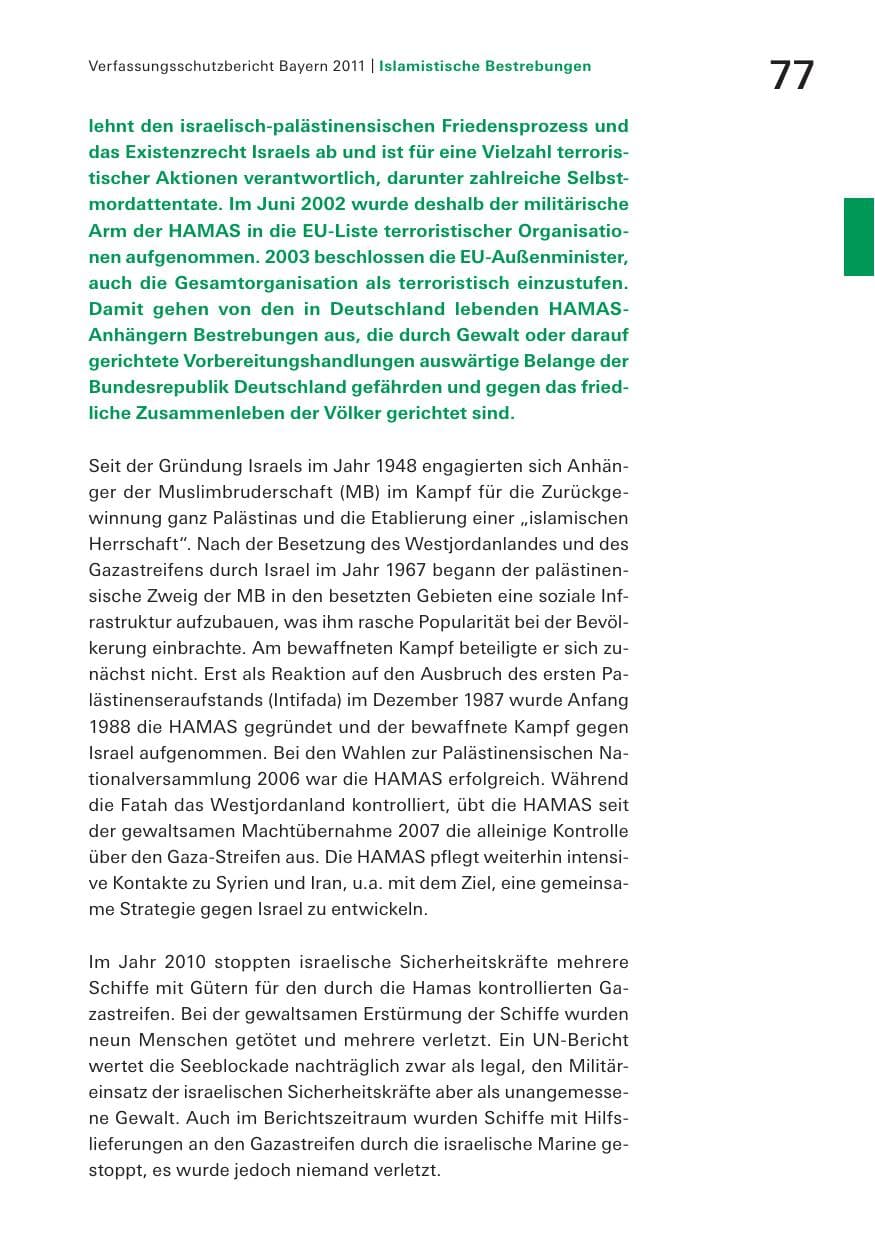 Seite 79 des Verfassungsschutzbericht 2011 Bayern