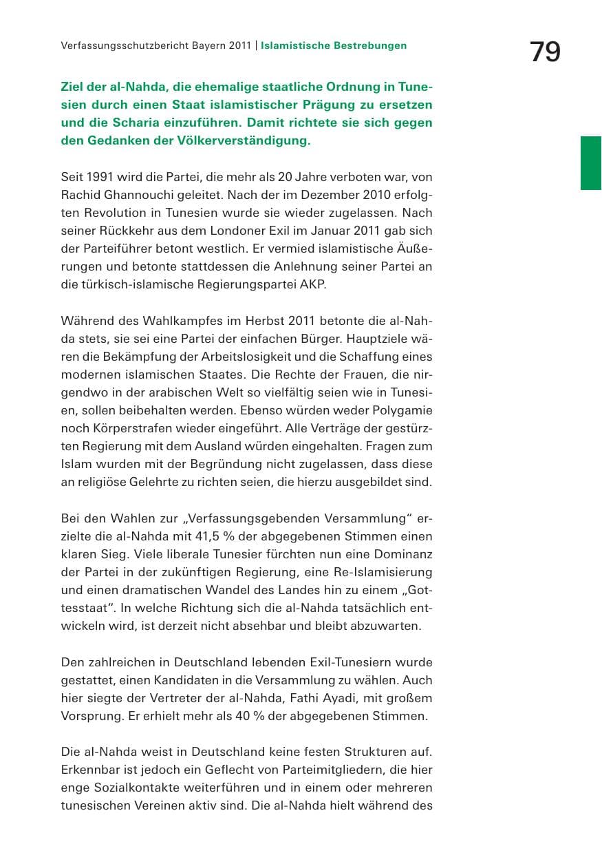 Seite 81 des Verfassungsschutzbericht 2011 Bayern