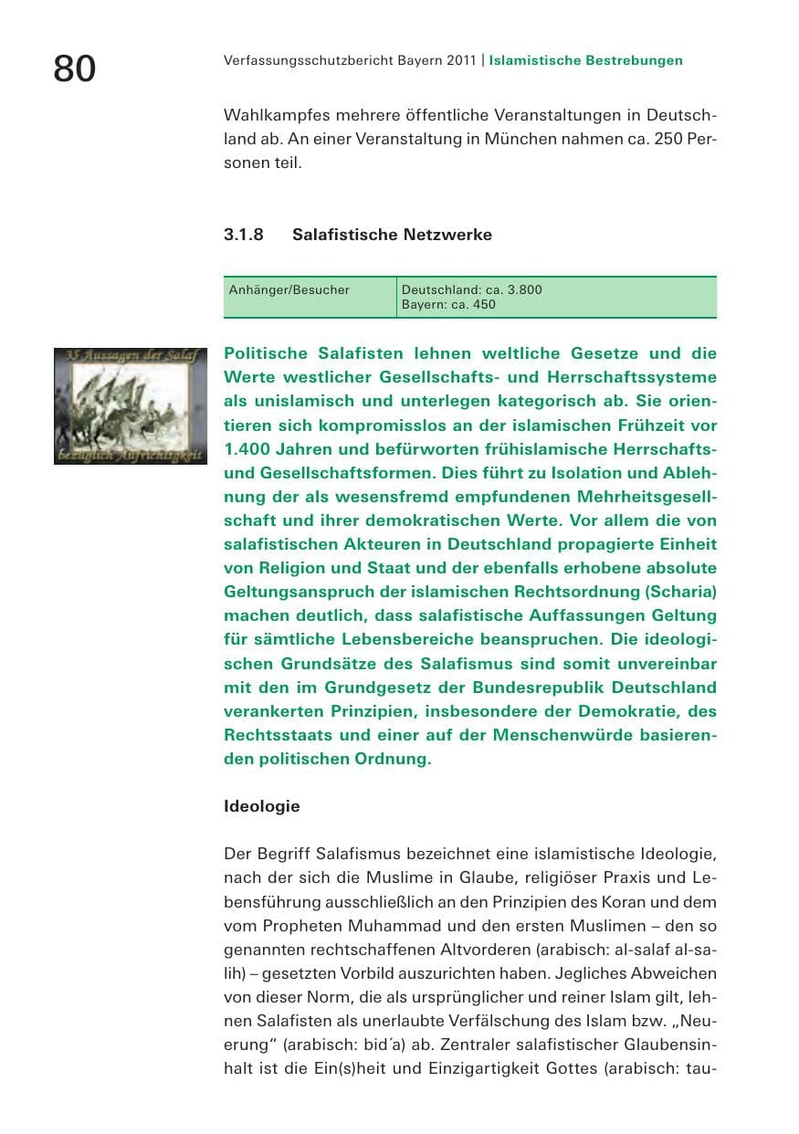 Seite 82 des Verfassungsschutzbericht 2011 Bayern