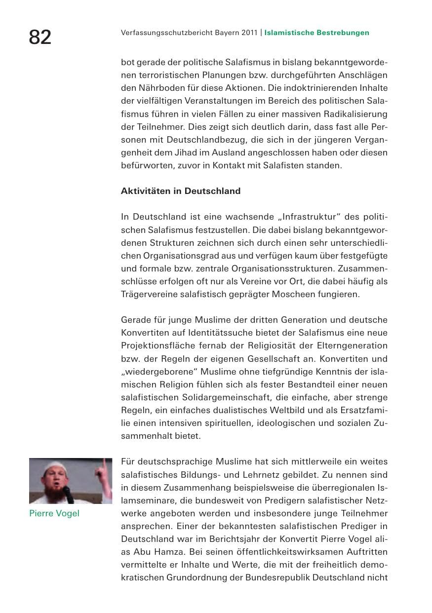 Seite 84 des Verfassungsschutzbericht 2011 Bayern