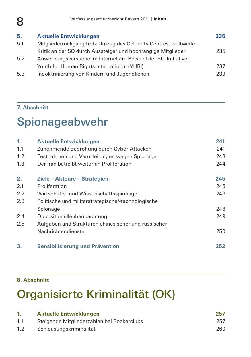 Seite 10 des Verfassungsschutzbericht 2011 Bayern