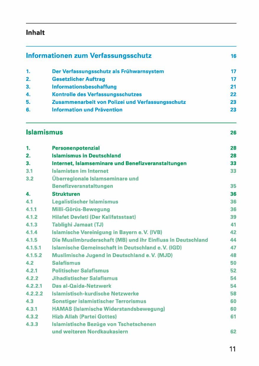 Seite 11 des Verfassungsschutzbericht 2013 Bayern