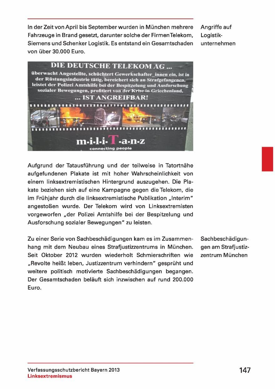 Seite 147 des Verfassungsschutzbericht 2013 Bayern