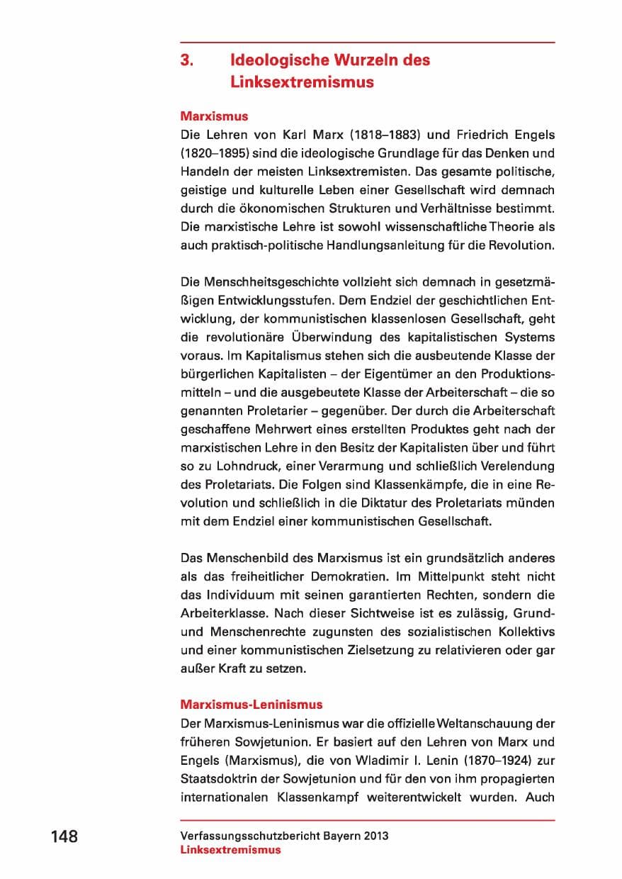 Seite 148 des Verfassungsschutzbericht 2013 Bayern
