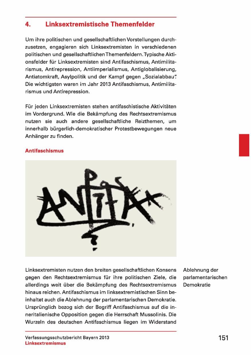 Seite 151 des Verfassungsschutzbericht 2013 Bayern