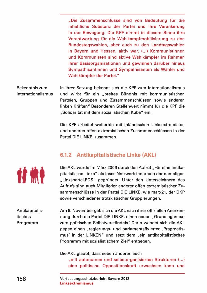 Seite 158 des Verfassungsschutzbericht 2013 Bayern
