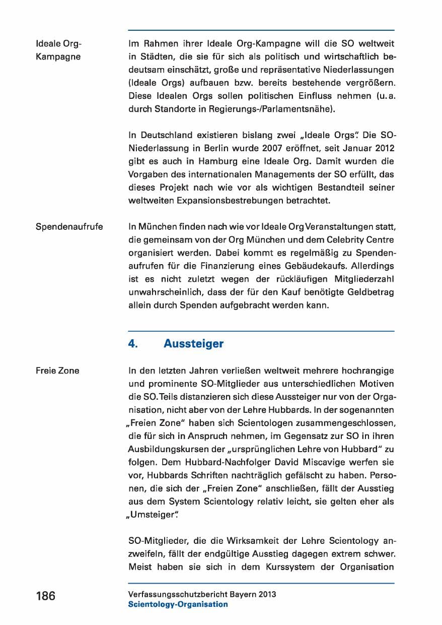Seite 186 des Verfassungsschutzbericht 2013 Bayern