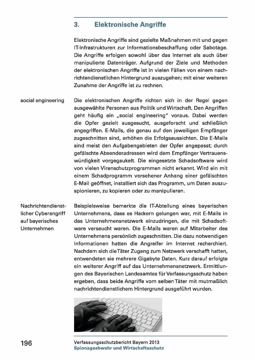 Seite 196 des Verfassungsschutzbericht 2013 Bayern