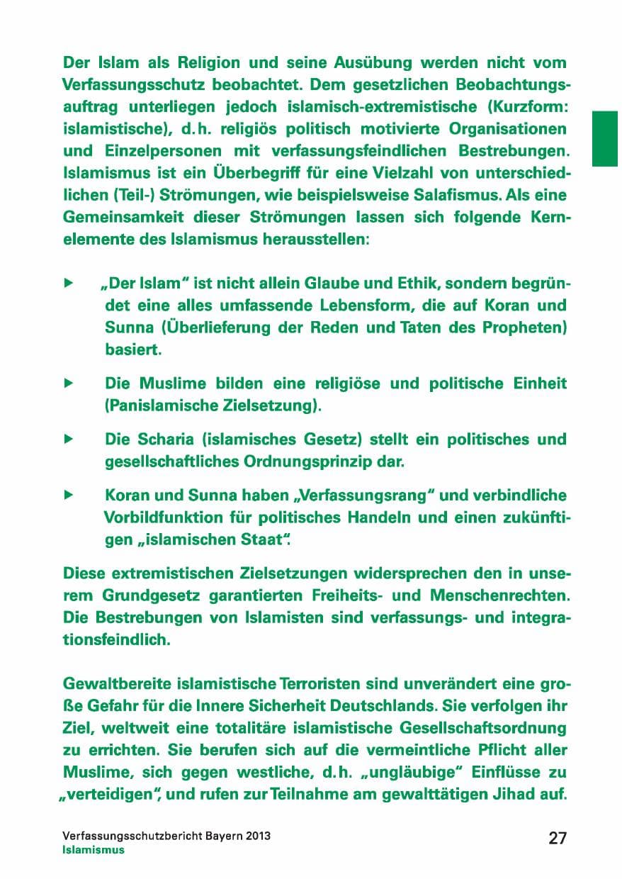 Seite 27 des Verfassungsschutzbericht 2013 Bayern